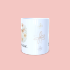 Mug ma biche avec couronne de fleurs et liseré de fleurs au centre.