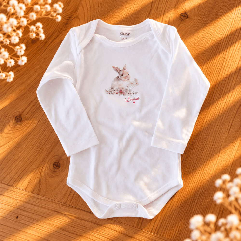 body-bébé-lapin-fille-louise Body bébé lapin personnalisé fille Louise