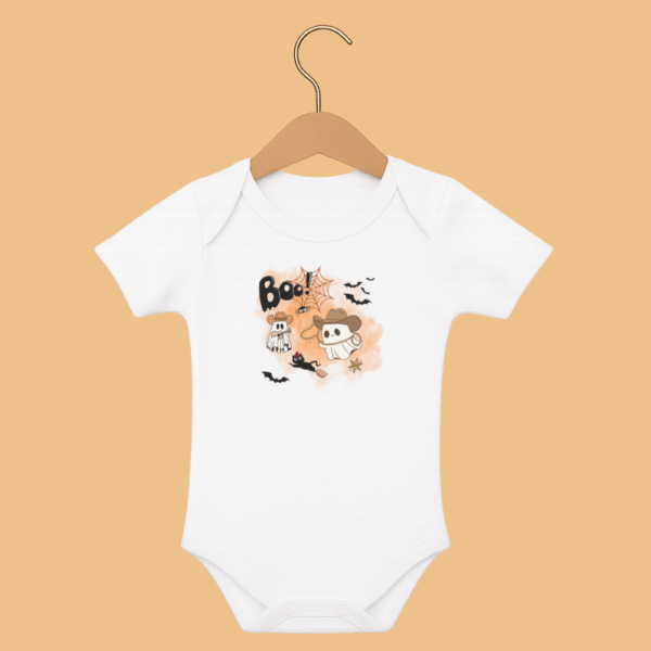 Body bébé manches courtes Halloween avec fantômes cowboy et chauves souris