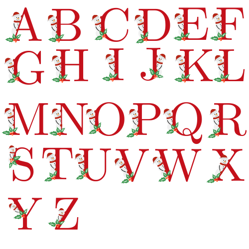 modeles-initiales-noel Modèle des initiales décorées pour le body de noël.