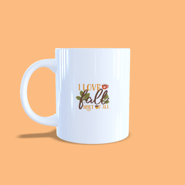 mug-hello-autumn-2 Mug "Hello autumn" côté "I love fall" anse à gauche.