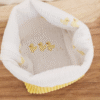 Panière velours côtelé jaune intérieur gaze de coton blanc petits poussins