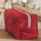 Trousse velours côtelé rouge
