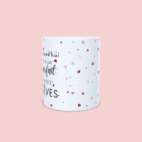 Mug illustration "aujourd'hui est un jour parfait pour réaliser tes rêves" petits cœurs rouges centre.