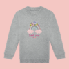 sweat-gris-grande-soeur Sweat gris enfant illustration "grande soeur d'amour" arc en ciel.