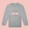 sweat-gris-petite-grande-soeur Sweat gris enfant illustration " petite & grande soeur d'amour" arc en ciel.
