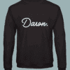 sweat-noir-daron Sweat noir homme illustration blanche "Daron."