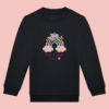 sweat-noir-petite-grande-soeur Sweat noir enfant illustration " petite & grande soeur d'amour" arc en ciel.