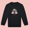sweat-noit-petite-soeur Sweat noir enfant illustration " petite soeur d'amour" arc en ciel.
