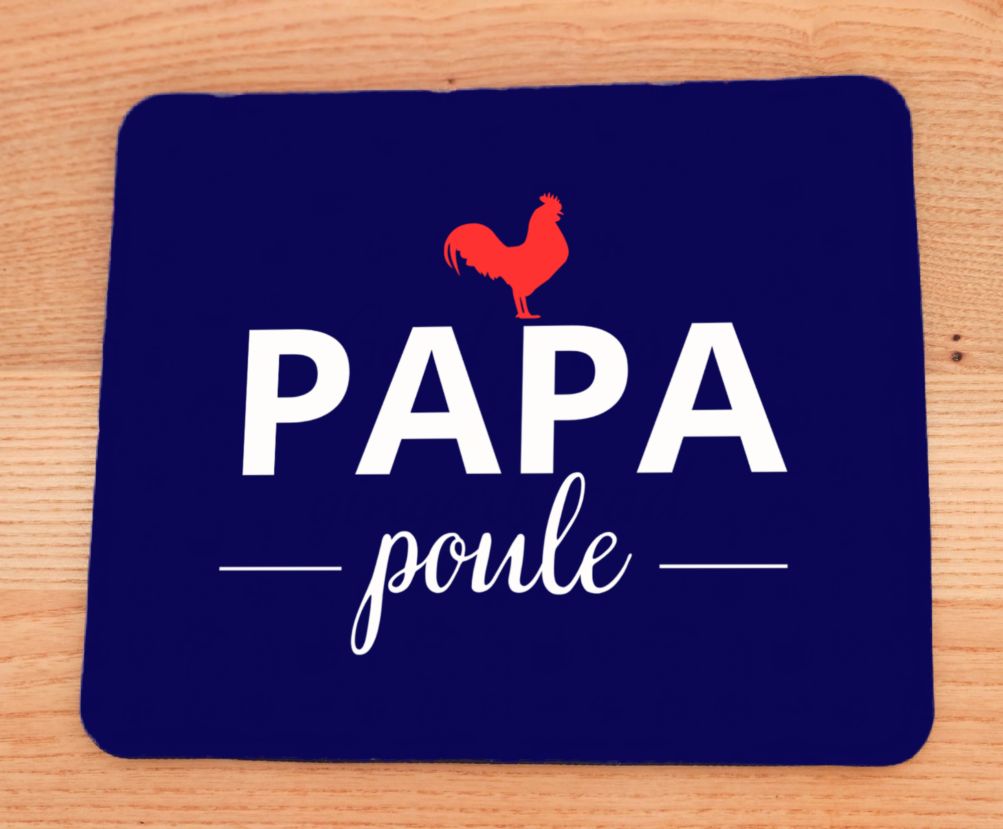 Tapis de souris bleu marine, papa poule