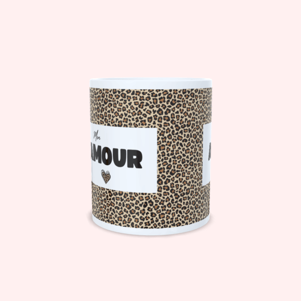 Mug illustration léopard et texte "Mon AMOUR"