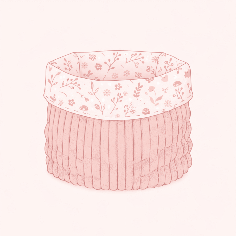 illustration-paniere-tissus-carre Illustration panière en tissus.