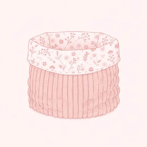 Illustration panière en tissus.