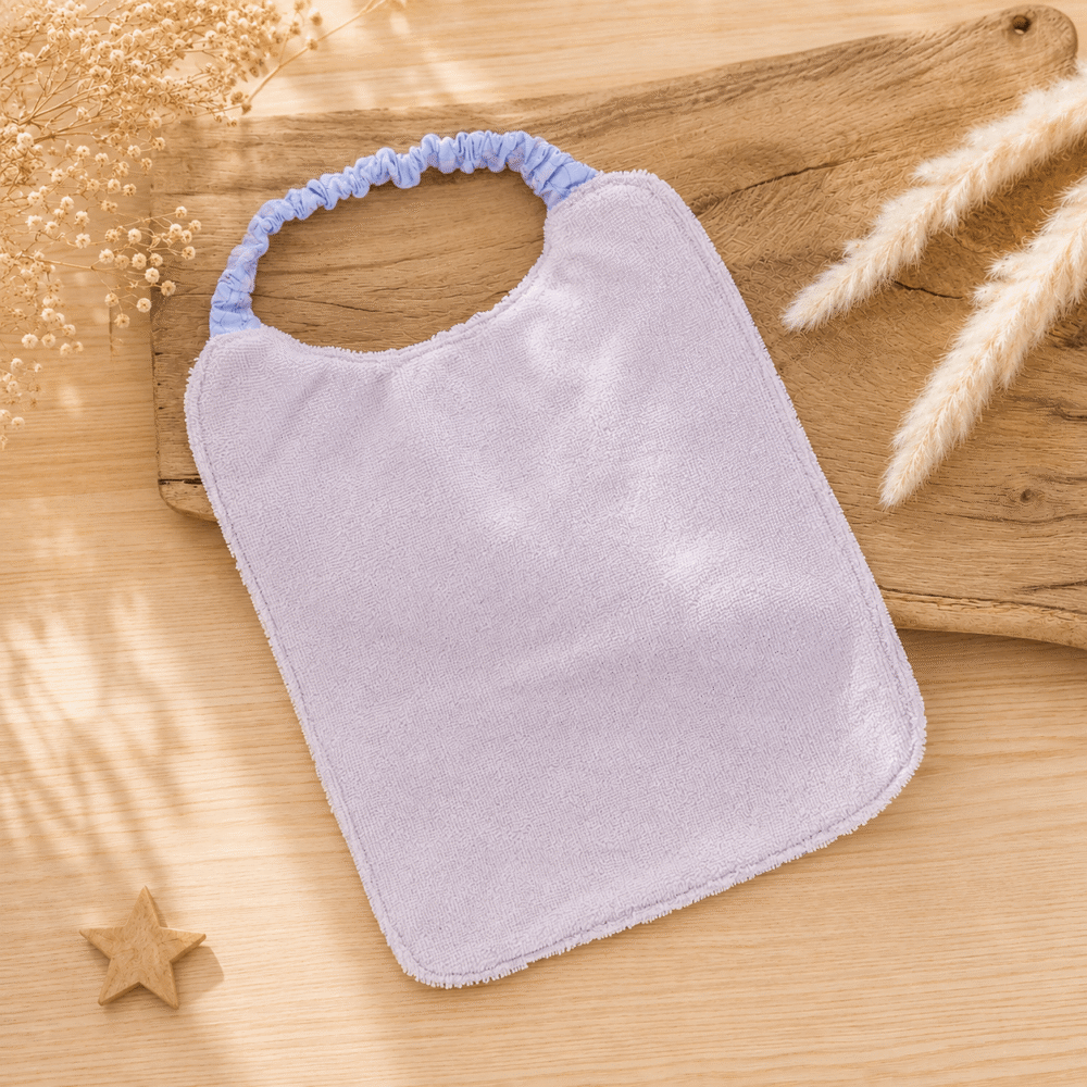 Bavoir maternelle dos éponge bambou rose clair