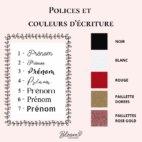 Choix de police et couleur pour la personnalisation du flocage