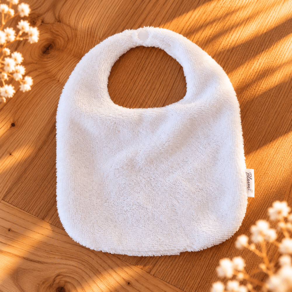 bavoir-bebe-blanc-eponge Bavoir bébé côté éponge bambou blanc