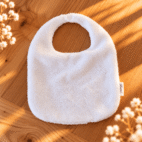 Bavoir bébé côté éponge bambou blanc