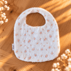 Bavoir bébé blanc et fleurs