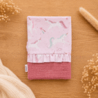 Protège carnet de santé, licornes rose
