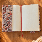 Protège livres couleurs rouilles et petites fleurs ouvert déco automnale